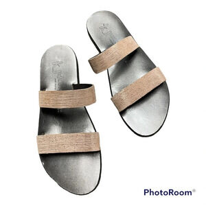 K Jacques St Tropez BAGATEL Leather Sandals Peachy Metallic Color size 38